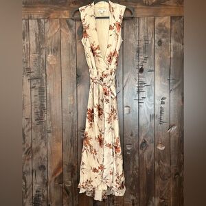 Banana Republic Red and Green Sleeveless Maxi Sundress